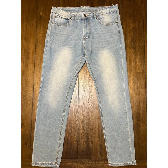 Smith & Mills Mens Denim Jeans Size 34x30 Tailored Perfect Fit Light Wash - Picture 1 of 4